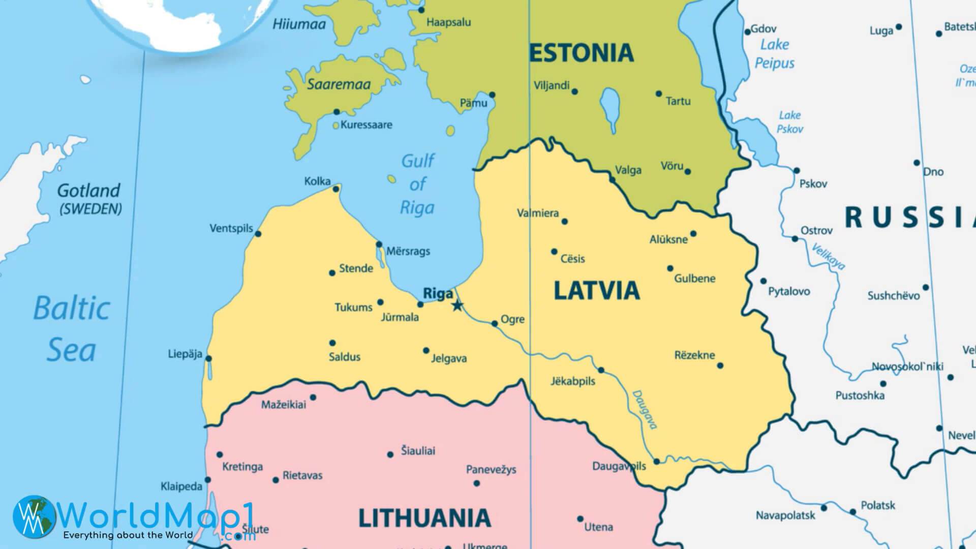Latvia and Baltic Countries Map